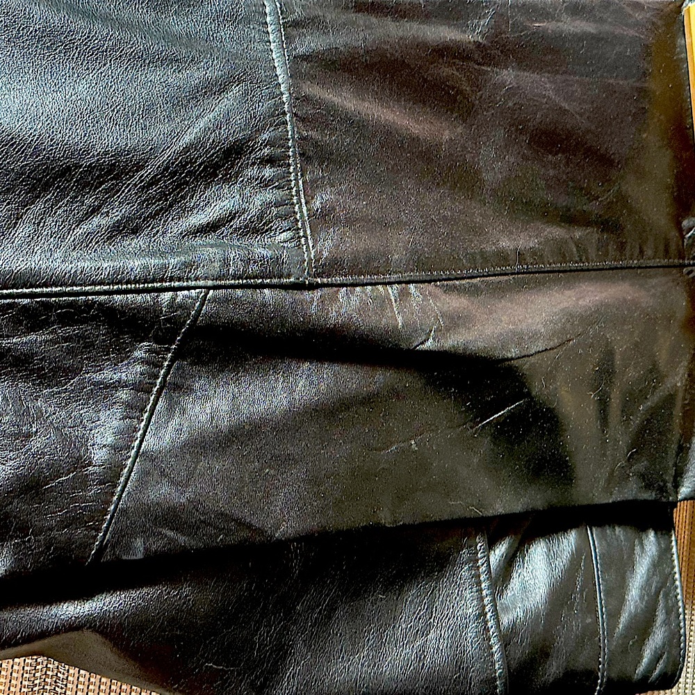 Black leather pants never worn purchased to ride motorcycle